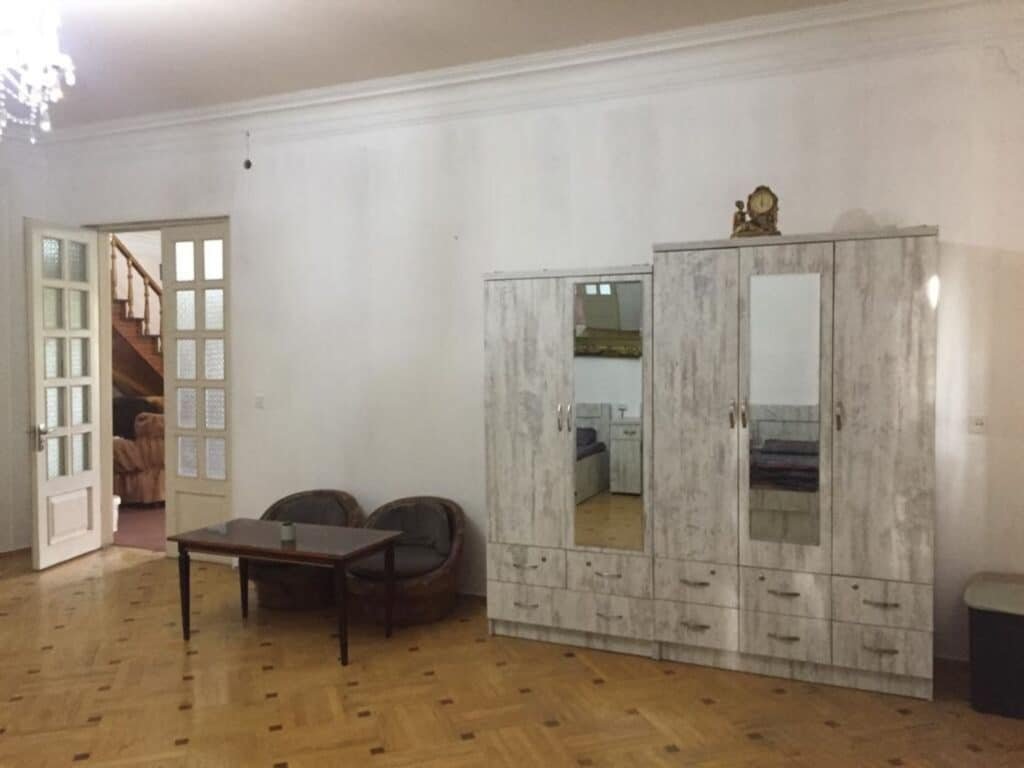 a bed in a room